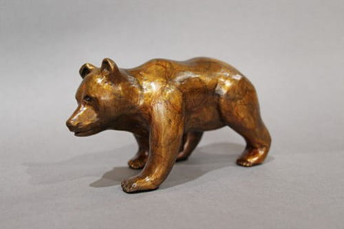 FL096 Walking Bear 3.5x6x3 $400 at Hunter Wolff Gallery
